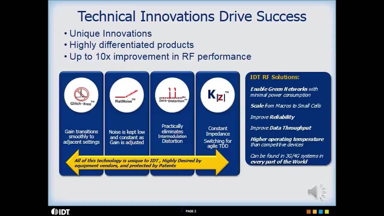 IDT RF Product Benefits Overview