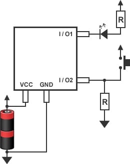 図4：マイコンを用いたLED点灯回路