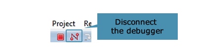 图4：按N形图标断开调试器。
