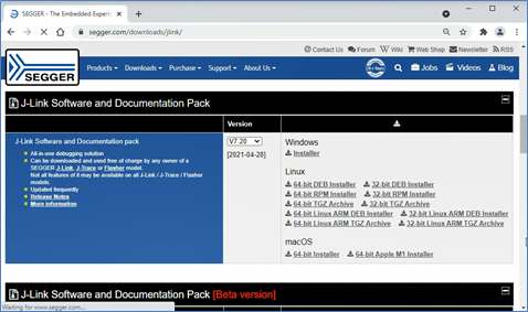 J-Link driver & J-Flash download as a part of J-Link Software and Documentation Pack