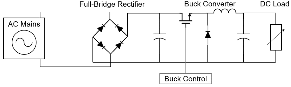 A basic AC/DC conversion topology (buck)