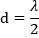 d = λ/2