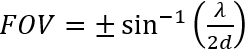 FOV = ±sin^(-1)(λ/2d)