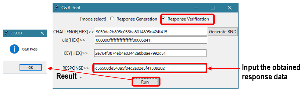 Figure 9 C&R_TOOL (Response data verification)