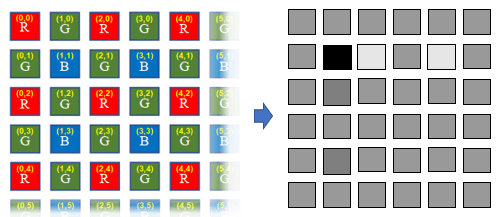 Convert Bayer format image into a grayscale image