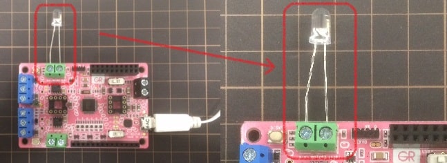 GR-ADZUKI緑ターミナルLED接続