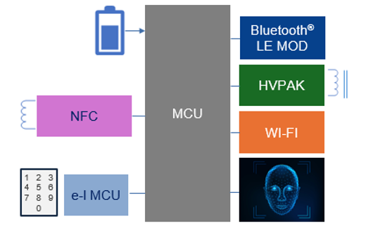 Illustration of a high-end integrated smart lock solution.