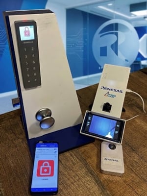Photo of Renesas' high-end smart lock demonstration platform.