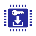 Key installing in chip icon