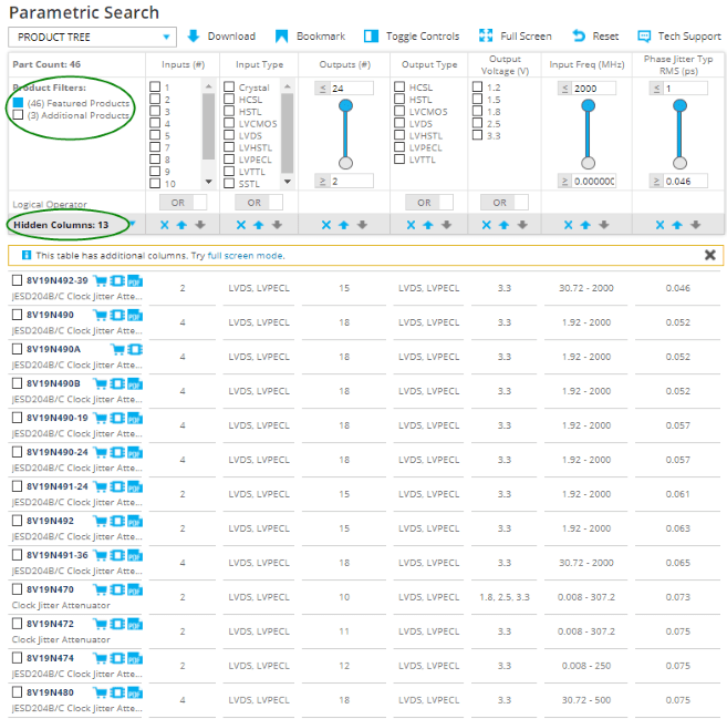 Parametric search example