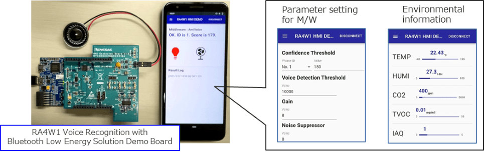 RA4W1 Voice Recognition with Bluetooth Low Energy Solution Demo Board