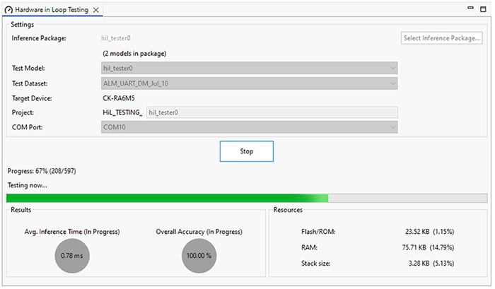 Reality AI Utilities – Hardware-in-the-Loop testing screenshot