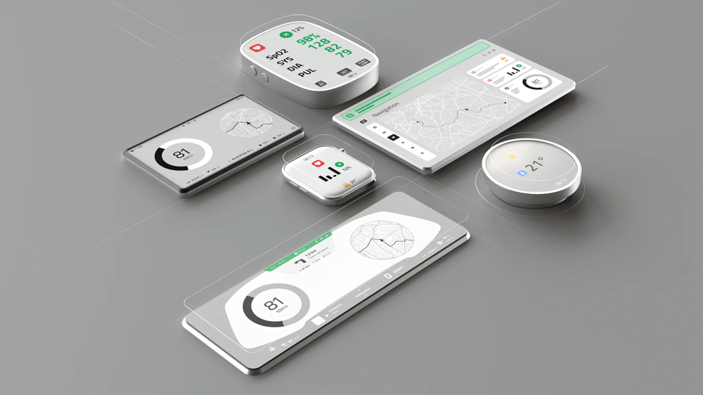 Unified Design Ecosystem Across Smart Devices Image showing a collection of smart devices that share a unified design ecosystem.