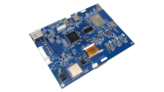 Angled view of WS026-L2EVCHGR-REFZ reference design HMI board.