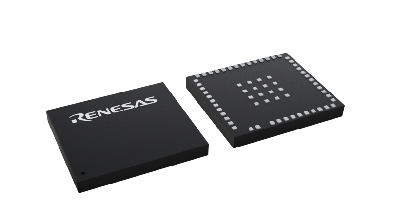 3D illustration featuring top and bottom views of FCQFN chip package with 66 lead count.