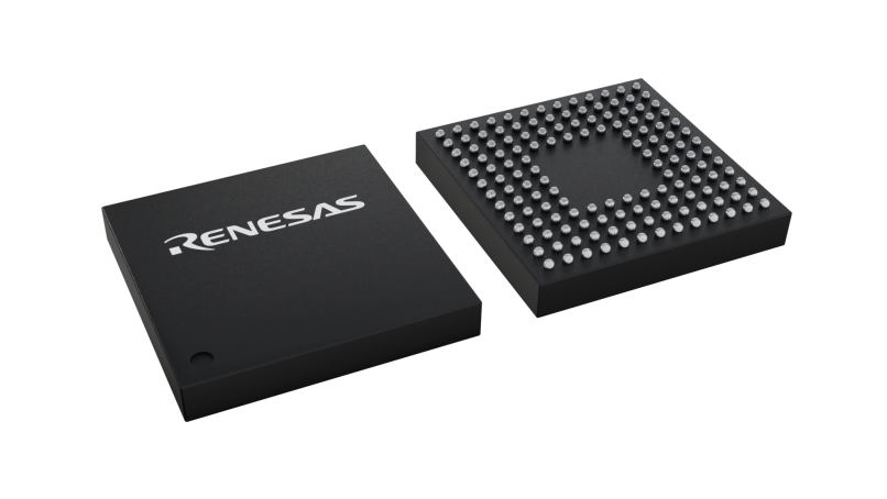 3D illustration featuring top and bottom views of LFBGA IC chip package with 144 lead count