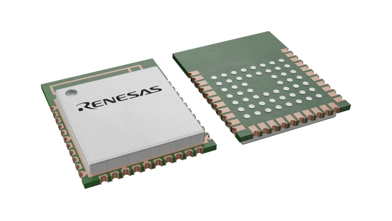 3D illustration featuring top and bottom views of module IC chip package with 84 lead count
