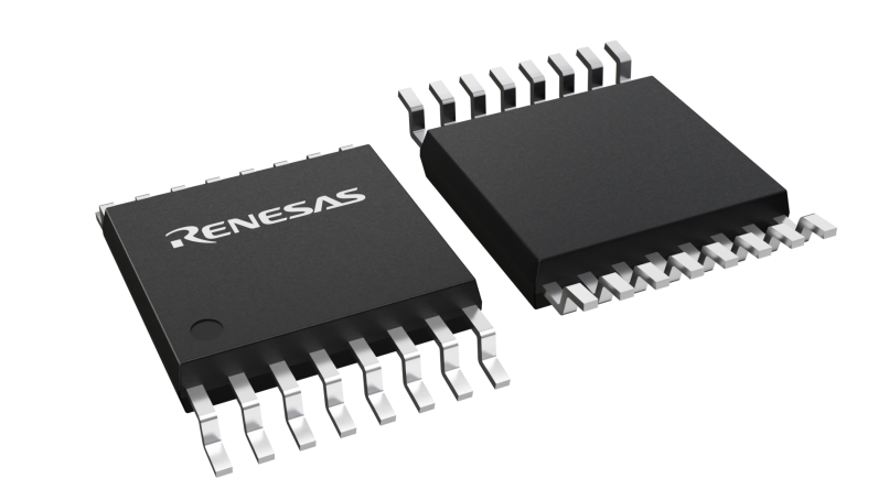 3D illustration featuring top and bottom of TSSOP IC chip package with 16 lead count