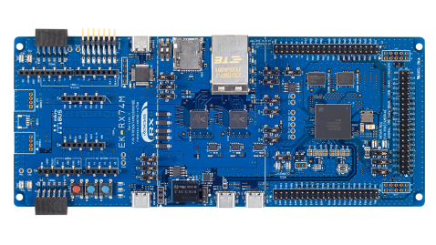 EK-RX74M board’s top view.