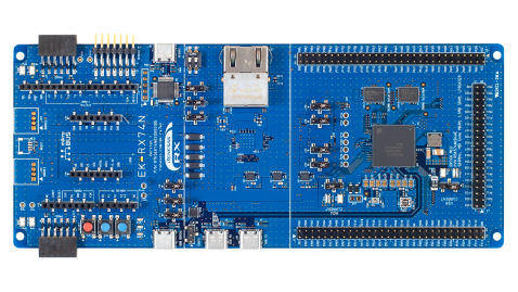 EK-RX74N board’s top view.