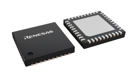 3D illustration featuring top and bottom views of QFN chip package with 40 lead count.
