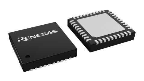 3D illustration featuring top and bottom views of QFN chip package with 40 lead count.
