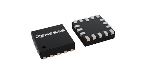 3D illustration featuring top and bottom views of STQFN chip package with 16 lead count.