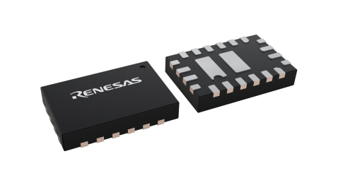 3D illustration featuring top and bottom views of STQFN chip package with 20 lead count.