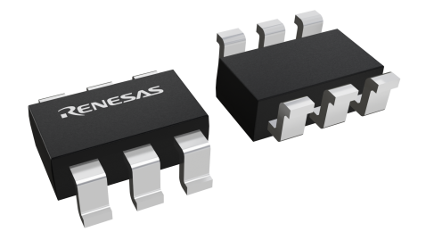 3D illustration featuring top and bottom views of TSOT IC chip package with 6 lead count.