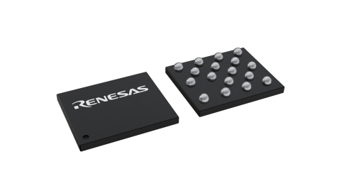 3D illustration featuring top and bottom views of WLCSP IC chip package with 17 lead count.