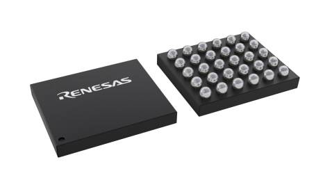 3D illustration featuring top and bottom views of WLCSP IC chip package with 30 lead count.