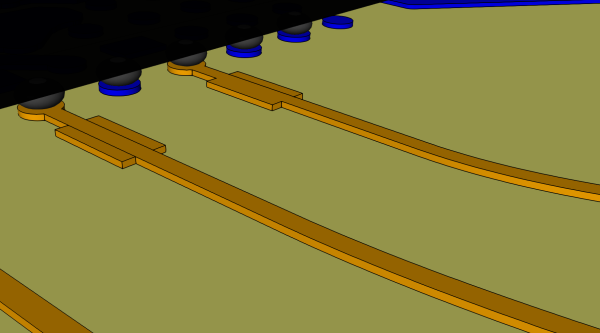 Figure 3: MMIC to board BGA interface – simulation model