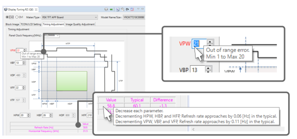Easy to settings for LCD panel timing