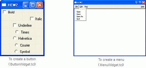 Tk sample program images