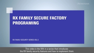 RX Family Secure Factory Programming