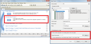 Pass the file composition of an existing project to the new project
