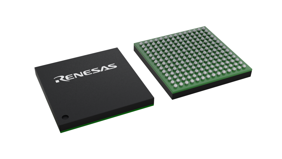 3D illustration featuring top and bottom of BGA IC chip package with 96 lead count.
