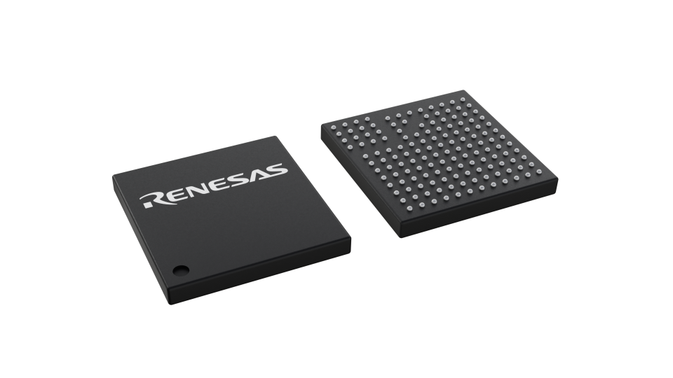 3D illustration featuring top and bottom views of CABGA IC chip package with 142 lead count