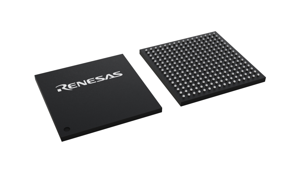3D illustration featuring top and bottom views of CABGA IC chip package with 256 lead count