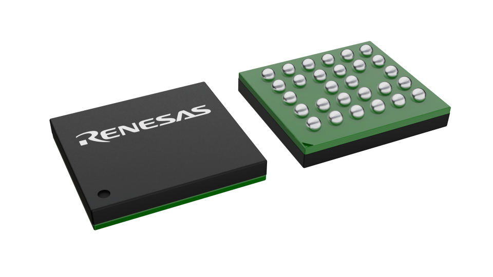 3D illustration featuring top and bottom views of CABGA IC chip package with 28 lead count.