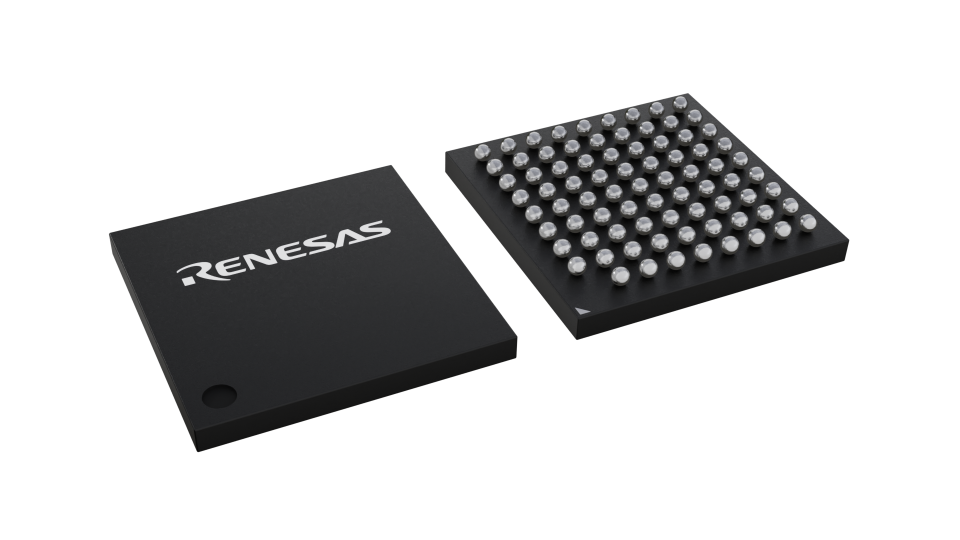 3D illustration featuring top and bottom views of CABGA IC chip package with 80 lead count