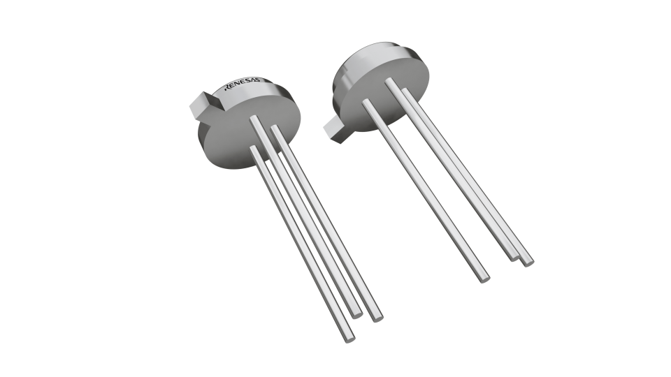 3D illustration featuring top and bottom views of CAN chip package with 3 lead count.