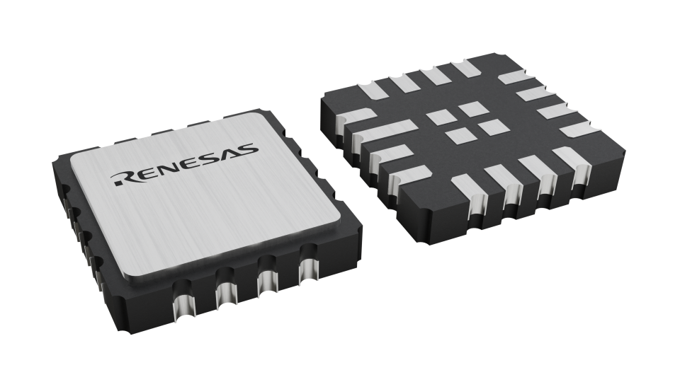 3D illustration featuring top and bottom views of CLCC IC chip package with 16 lead count