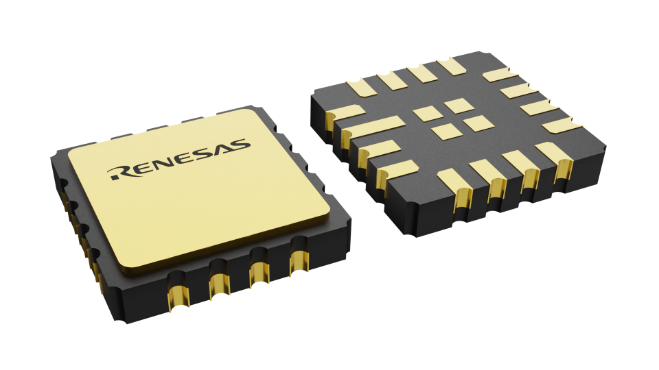 3D illustration featuring top and bottom views of CLCC IC chip package with 16 lead count.