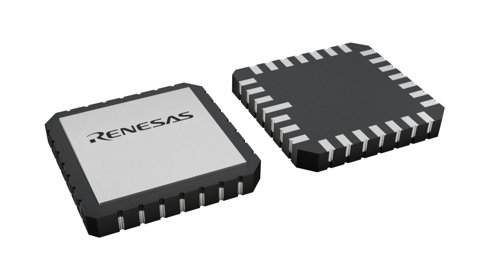 3D illustration featuring top and bottom views of CLCC IC chip package with 28 lead count