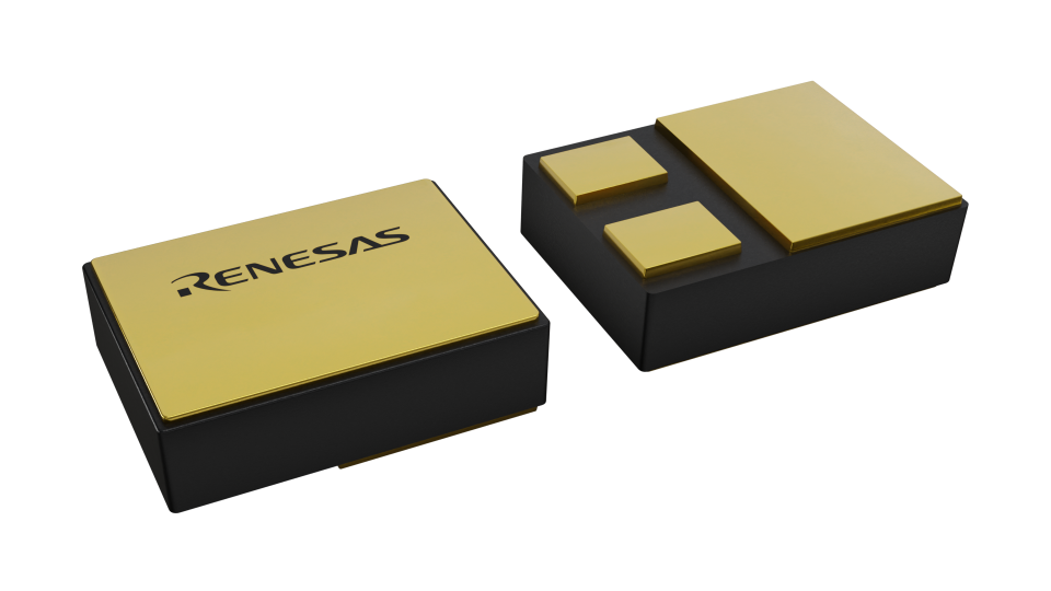 3D illustration featuring top and bottom views of CLCC IC chip package with 3 lead count