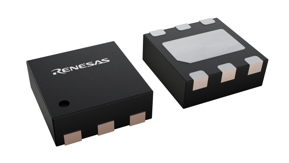 3D illustration featuring top and bottom views of DFN IC chip package with 6 lead count.