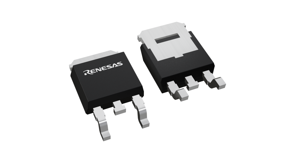 3D illustration featuring top and bottom views of DPAK(S) IC chip package with 4 lead count