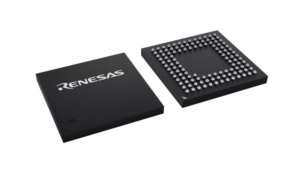 3D illustration featuring top and bottom views of FBGA IC chip package with 121 lead count