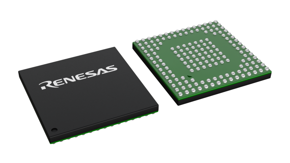 3D illustration featuring top and bottom views of FCCSP IC chip package with 165 lead count.